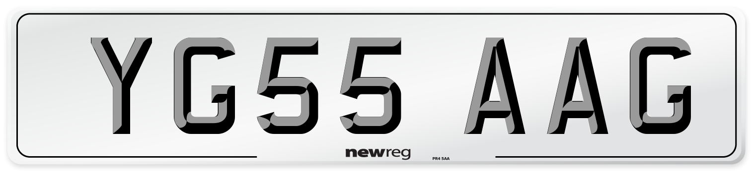 YG55 AAG Number Plate from New Reg
